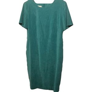 Leslie Fay teal midi dress w/ jacket size 16p